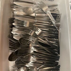 Stainless Steel Cutlery Set with Black Handles